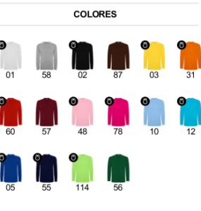 colores camisetas
