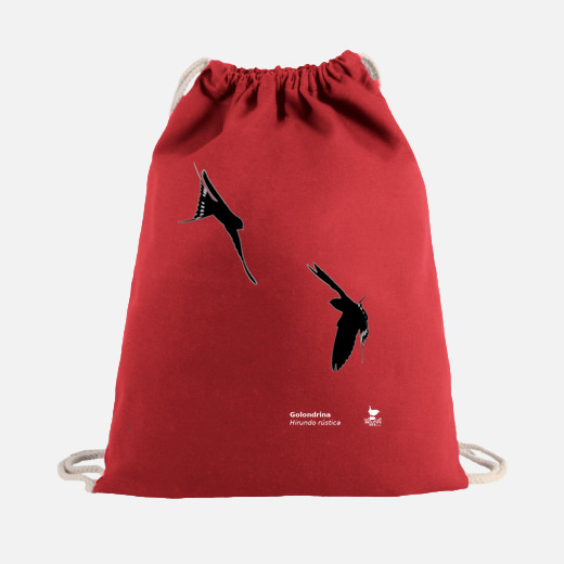 mochila-bolsa roja golondrinas